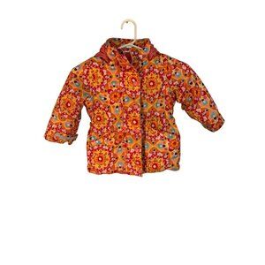 Hanna Andersson Girls Colorful Floral Quilted Jacket Size 90 size 3 Snap & Zip C